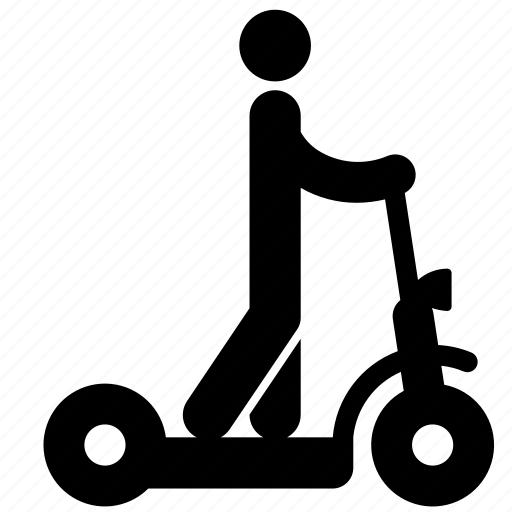 Electric scooter, kick scooter, person, riding, scooter, transport, urban icon - Download on Iconfinder