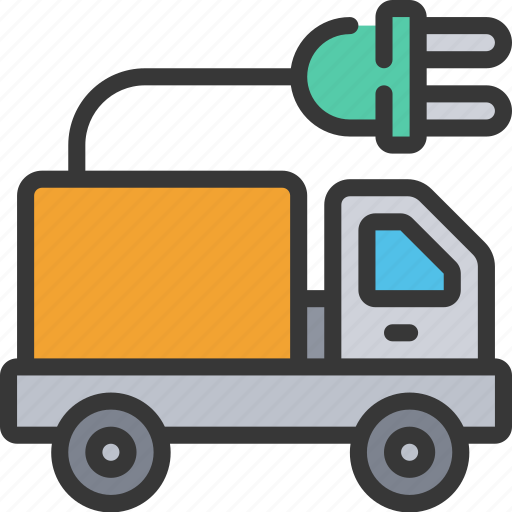 Electric, lorry, vehicle, plug, automobile, transport, freighter icon - Download on Iconfinder