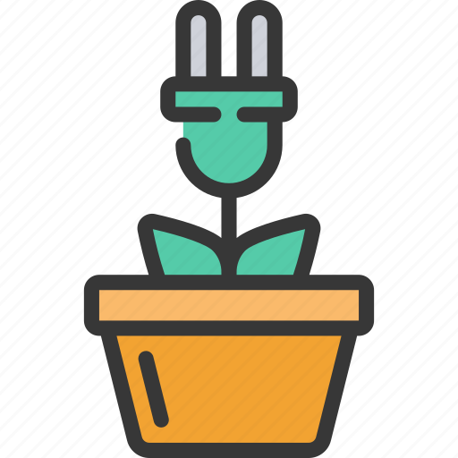 Sustainable, electric, plant, grow, growth, plug icon - Download on Iconfinder