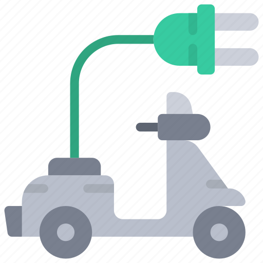 Electric, scooter, vehicle, plug, automobile, transport, moped icon - Download on Iconfinder