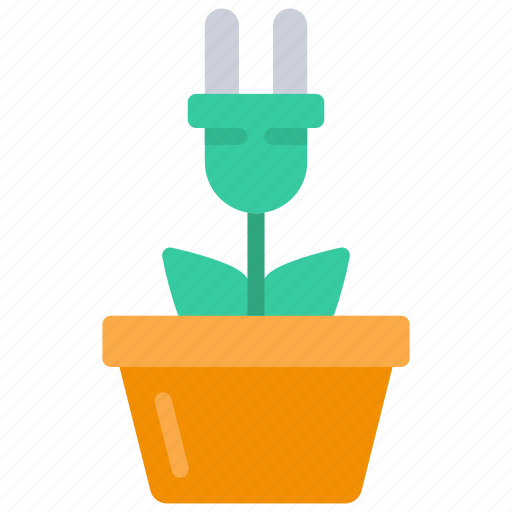 Sustainable, electric, plant, grow, growth, plug icon - Download on Iconfinder