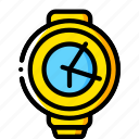 devices, smart, time, watch, yellow