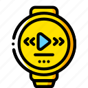 devices, mp3, smart, watch, yellow