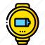 charge, devices, smart, watch, yellow 