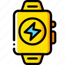 charge, devices, smart, watch, yellow
