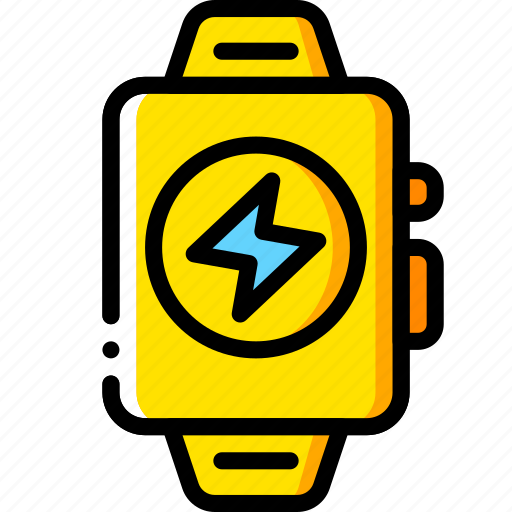 Charge, devices, smart, watch, yellow icon - Download on Iconfinder