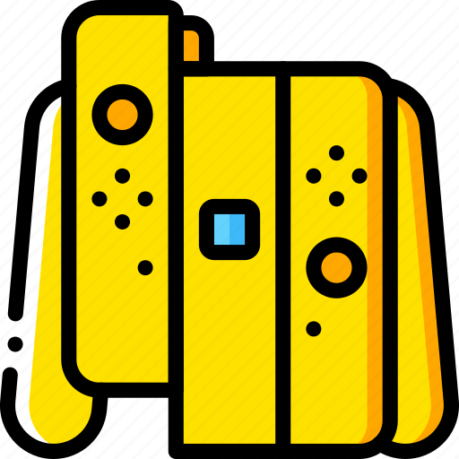 Controller, devices, game, nintedo, right, switch, yellow icon - Download on Iconfinder