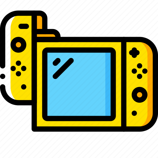 Complete, devices, game, nintendo, right, switch, yellow icon - Download on Iconfinder