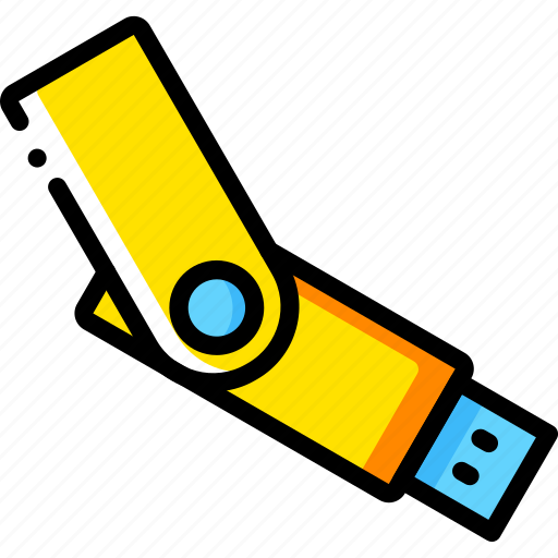 Devices, memory, stick, usb, yellow icon - Download on Iconfinder