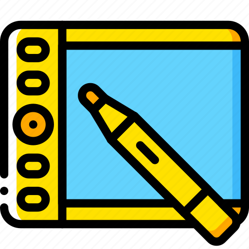 Devices, drawing, tablet, wacom, yellow icon - Download on Iconfinder