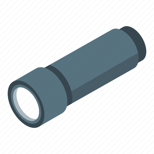 Cartoon, flashlight, hand, isometric, lamp, light, technology icon - Download on Iconfinder