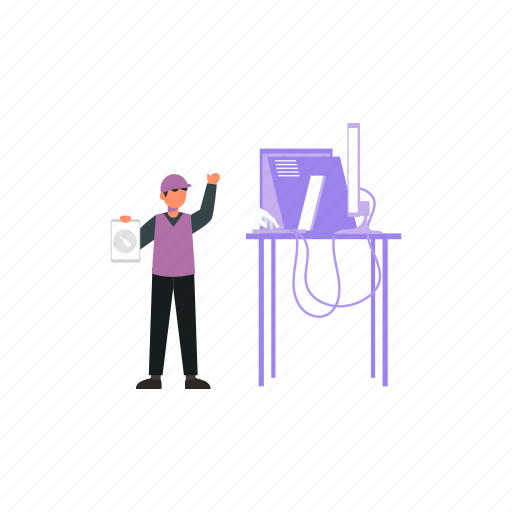 Boy, worker, electrician, tabledesk icon - Download on Iconfinder