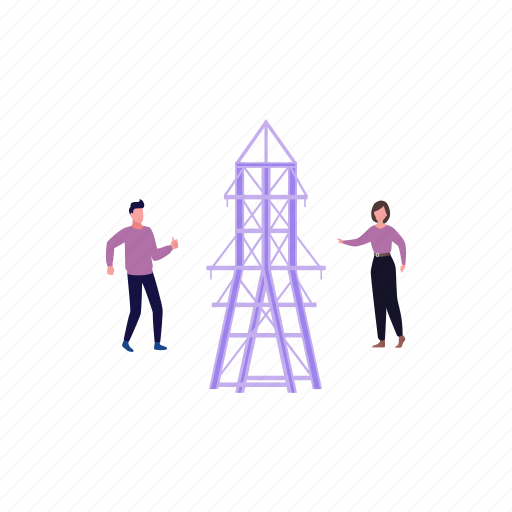 Electricity, tower, light, boy, girl icon - Download on Iconfinder