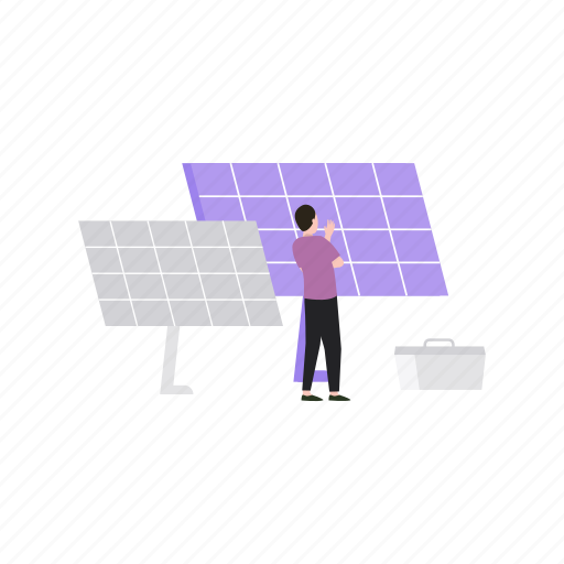 Solar, panel, system, power, boy icon - Download on Iconfinder