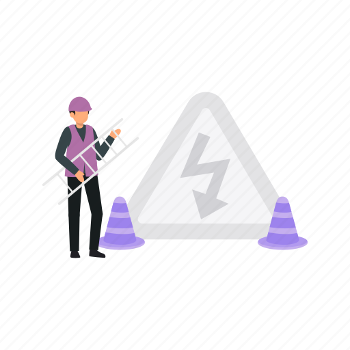 Warning, sign, symbol, worker, electrician icon - Download on Iconfinder