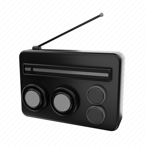 Radio, sound, music, audio, antenna, microphone, technology 3D illustration - Download on Iconfinder