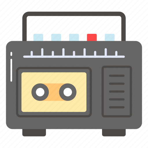Tape recorder, cassette, player, music, electronic, recording, boombox icon - Download on Iconfinder