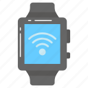 smartwatch, digital watch, wristwatch, time, device, wifi, signals