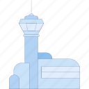 airport, airplane, travel, transportation, tower