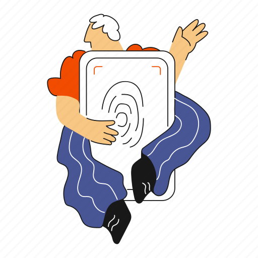Touch, id, fingerprint, finger, tap, screen, monitor illustration - Download on Iconfinder