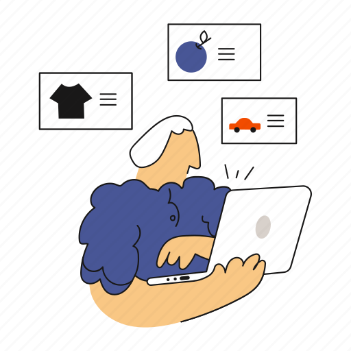 Virtual, purchases, online, buy, shop, ecommerce, store illustration - Download on Iconfinder