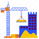 construction crane, building materials, site, craning, crane, lift, hook, architecture, construction