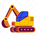 construction excavator, excavator, bulldozer, digger, machinery, vehicle, architecture, construction