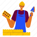 construction worker building the wall, bricklaying, wall, brick, brickwall, worker, working, architecture, construction