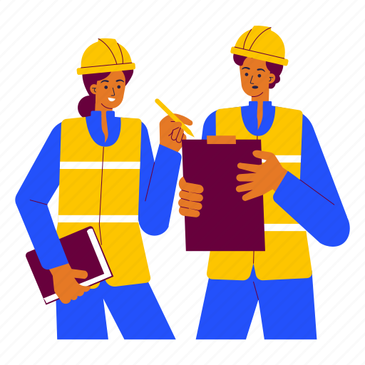 Construction workers discussing on project, discussion, project, plan, meeting, teamwork, working icon - Download on Iconfinder