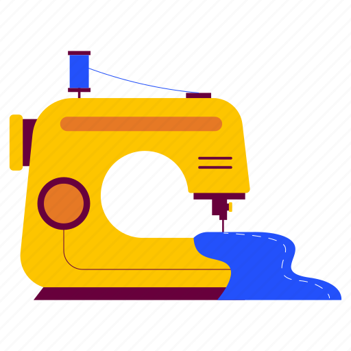 Sewing machine, tailor, sew, craft, equipment, clothes, fashion illustration - Download on Iconfinder