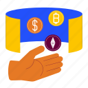 cryptocurrency in metaverse, hand gesture, crypto, digital coin, investment, bitcoin, ethereum, metaverse, future technology 