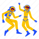 kids learn to float in space, gravity, flying, astronaut, cosmonaut, spacesuit, space, astronomy, galaxy