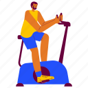 exercise using gym cycle, gym cycle, indoor cycling, rowing machine, workout, fitness, man, sport, gym