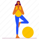 pregnant woman stand in yoga, yoga, meditation, relaxing, pose, woman, yoga ball, pregnant, sport