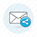 email, envelope, letter, mail, share