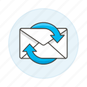 refresh, sync, letter, syncing, envelope, email, mail