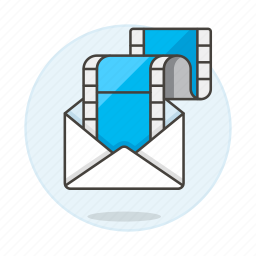 Attachment, content, email, mail, media, movie, video icon - Download on Iconfinder