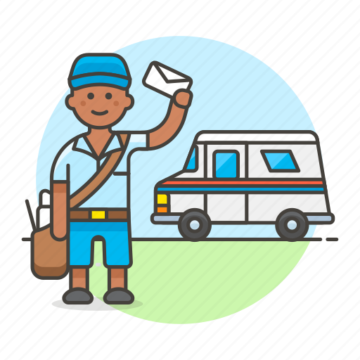 Van, male, post, email, letter, postman, delivery icon - Download on Iconfinder