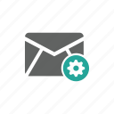 email, envelope, gear, mail, option, options, setting