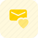 email, like, heart, message