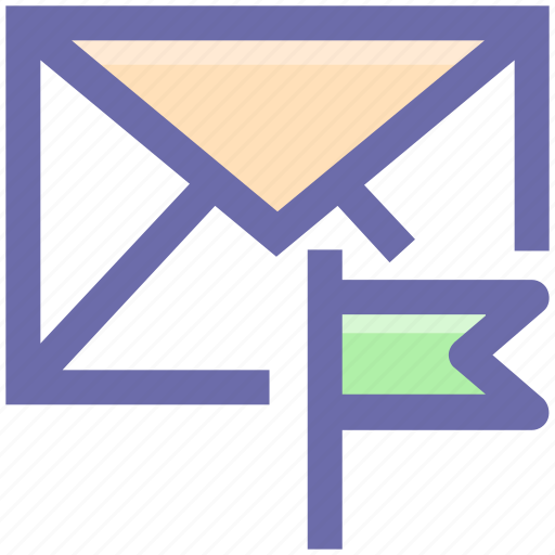 Email, envelope, flag, letter, mail, message icon - Download on Iconfinder