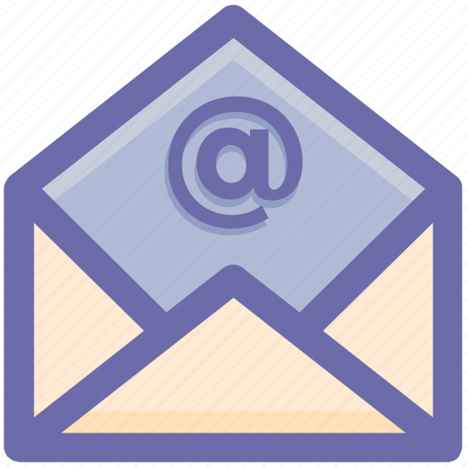 At, at sign, envelope, letter, mail, message, open icon - Download on Iconfinder