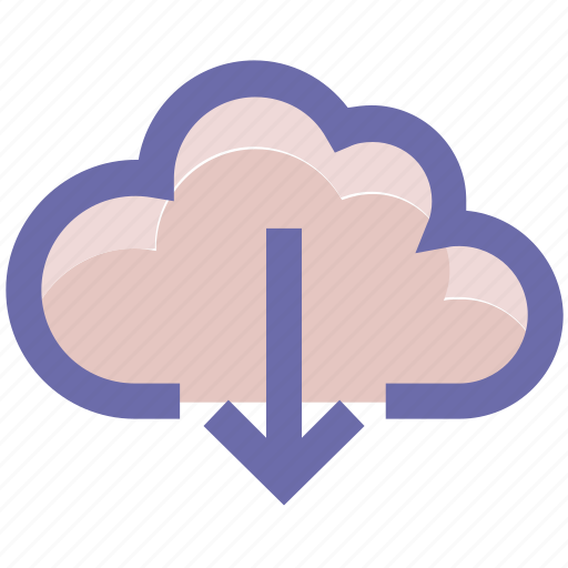 Cloud and download arrow, cloud and download sign, cloud computing, cloud download, cloud downloading, cloud network icon - Download on Iconfinder