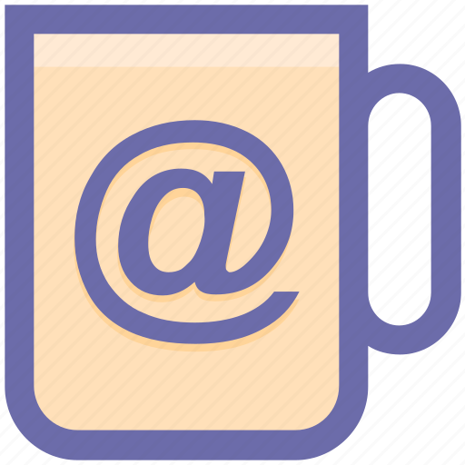 At sign, coffee, cup, drink, letters, messages, mug icon - Download on Iconfinder