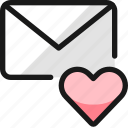 action, email, heart