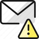 email, action, warning