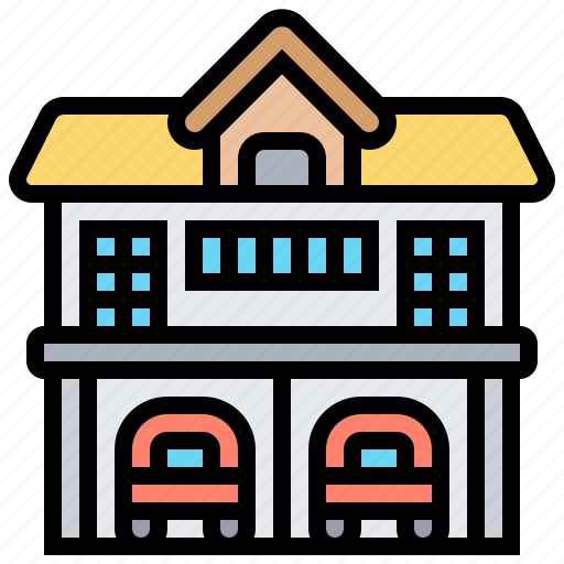 Brigade, building, fire, mansion, station icon - Download on Iconfinder