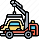 tow, truck, automobile, transport, vehicle