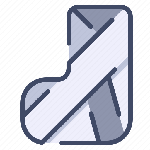 Boken, bone, cast, gypsum, leg icon - Download on Iconfinder