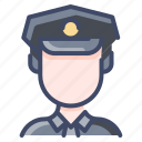 avatar, man, officer, police, profession